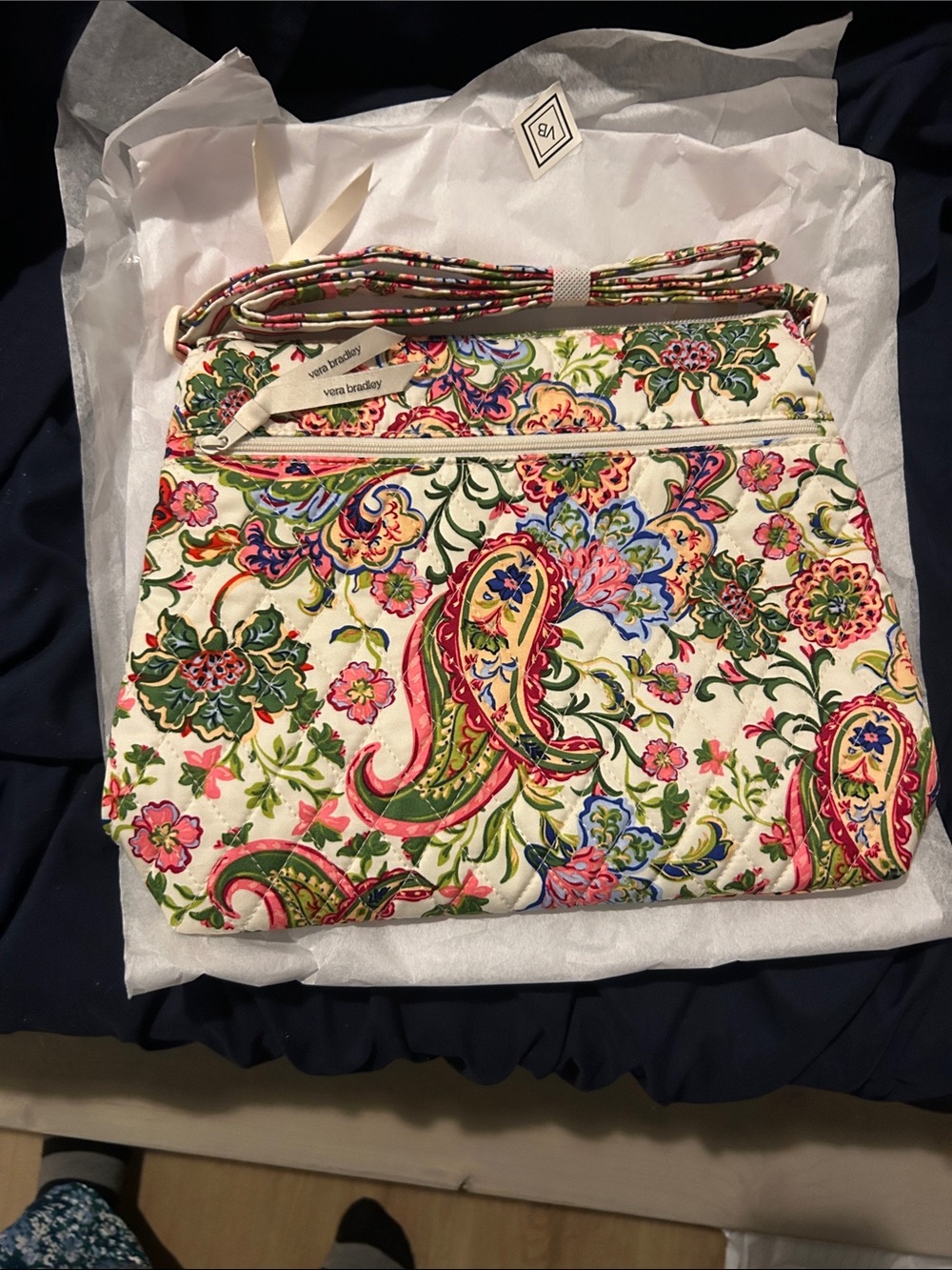 Vera Bradley Quilted Paisley Floral Crossbody